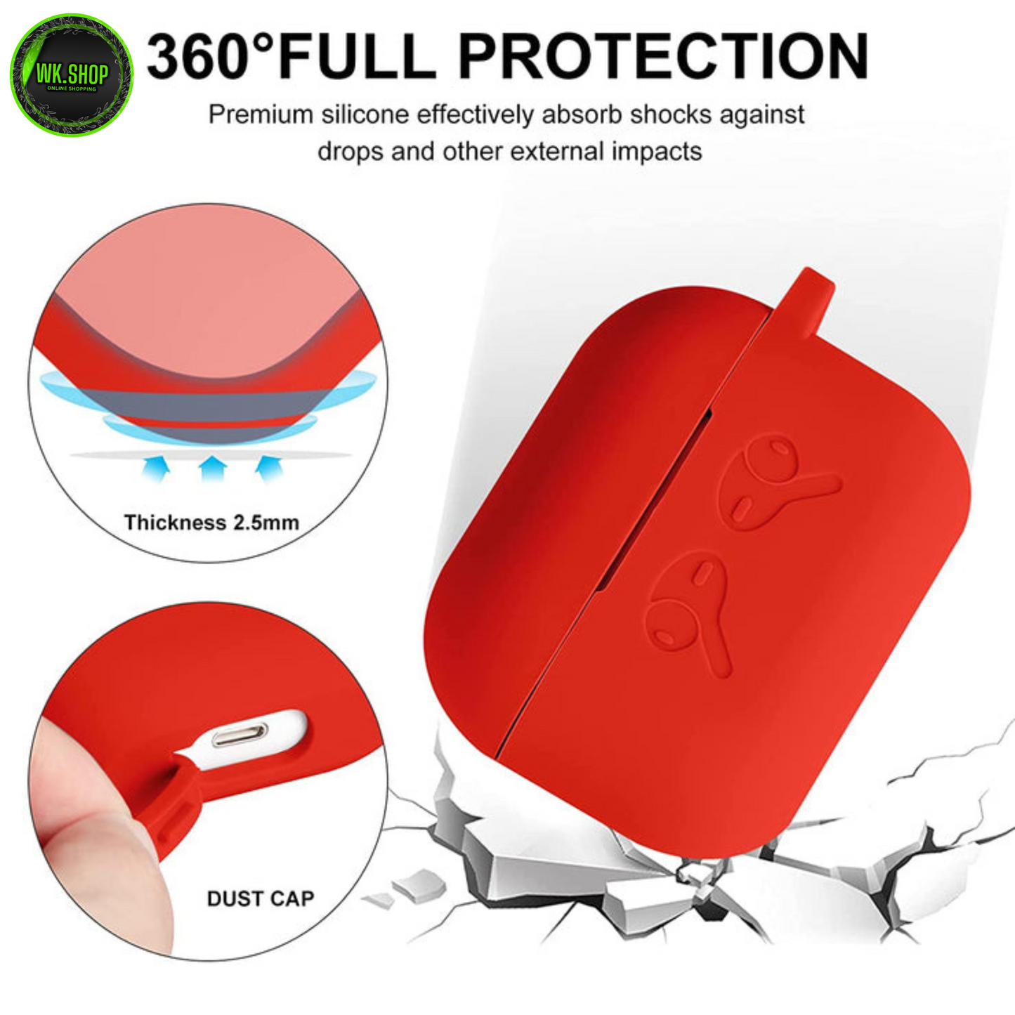 Airpods_pro protective Silicon case/cover - 360 protection for your airpods_pro