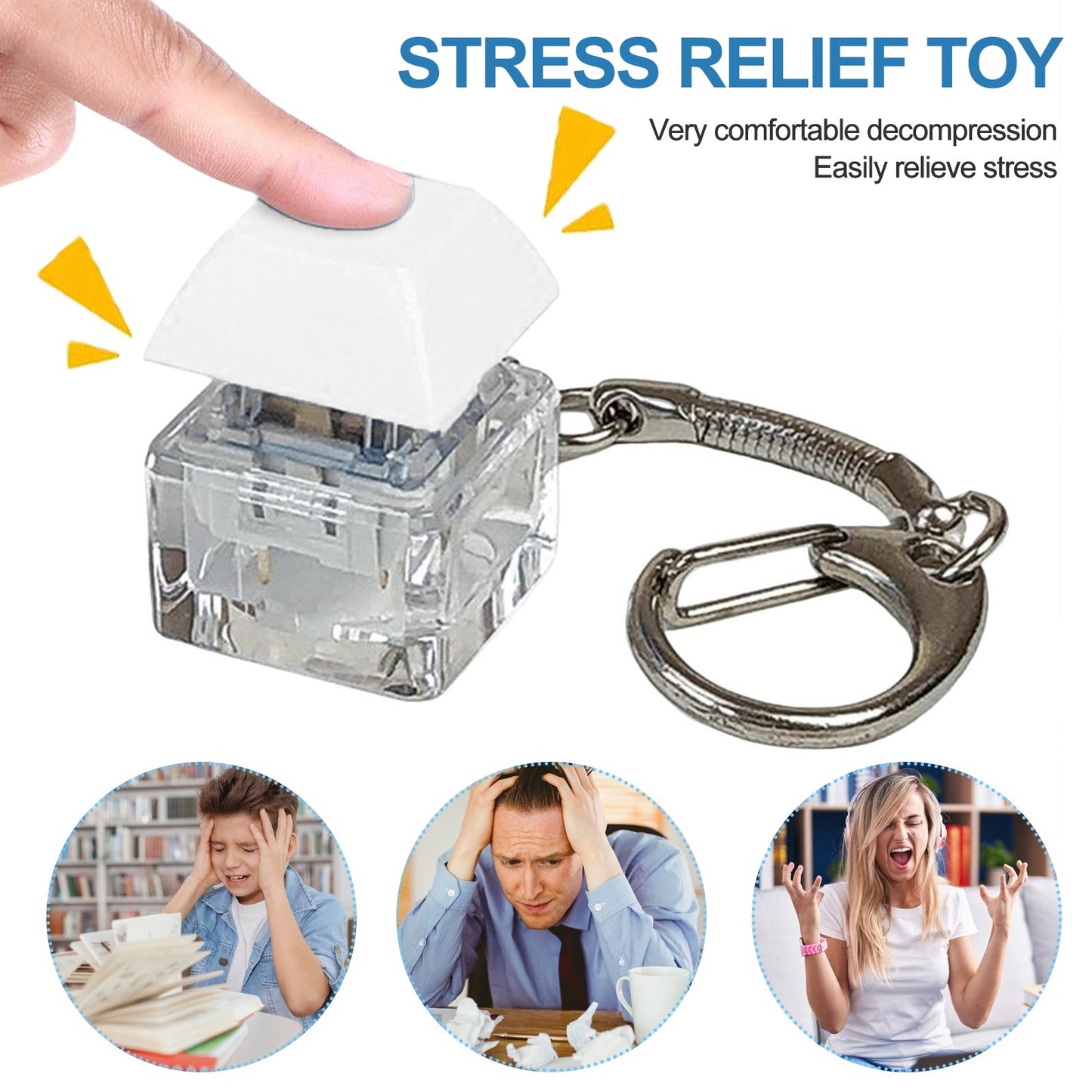 Nebula Supreme Easy to Carry Stress Toy Portable Fidget Keyboard Keychain