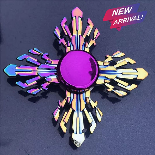 4 Way Rainbow Metal Fidget Spinner